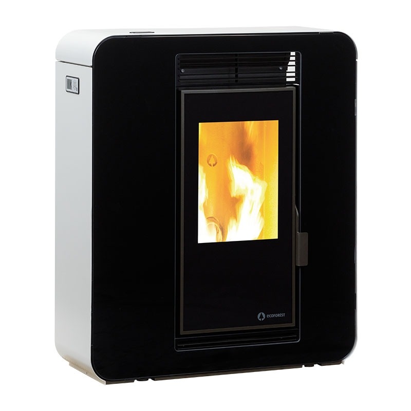 estufa de biomasa ecoforest para calefacción