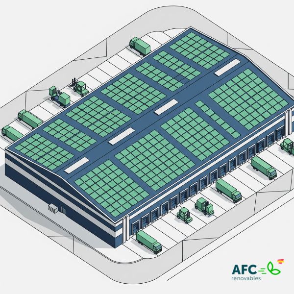 Ilustración de puerto de carga con placas solares para ilustrar el articulo placas solares para empresas de afc renovables