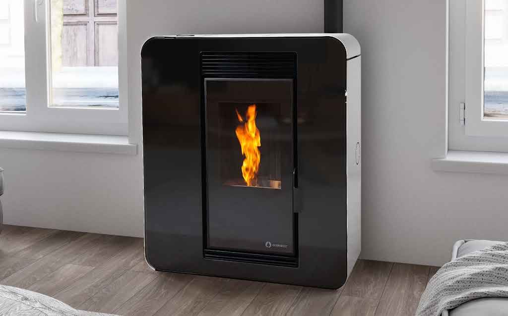 fotografia de estufa de pellets instalada por instaladores de calefaccion autorizados AFC Renovables