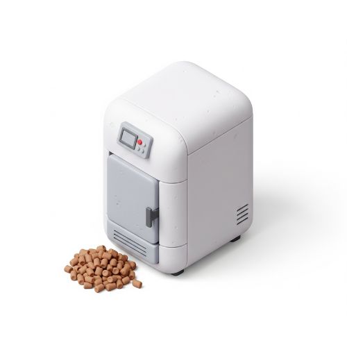 ilustración de estufa de pellet en 3d con un poco de pellets al lado representando la caleffación por biomasa